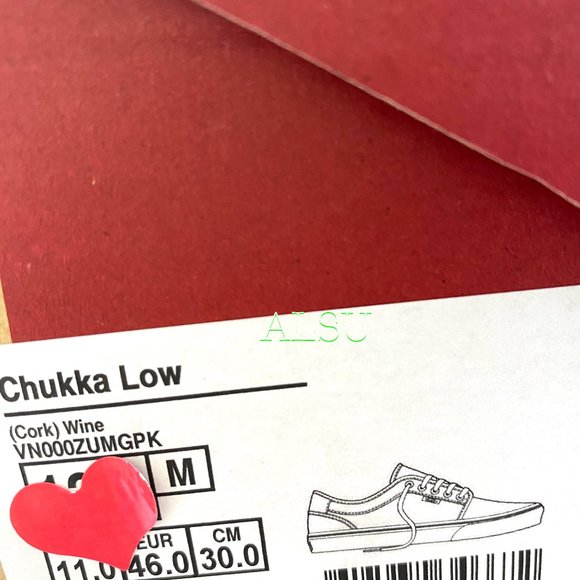 VANS Chukka Low Top Canvas Red Wine Casual Women’s Size 9 Sneakers VN000ZUMGPK - Picture 10 of 11